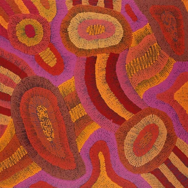 Agnes Nampijinpa Brown, Ngapa Jukurrpa (Water Dreaming) - Mikanji, 2025