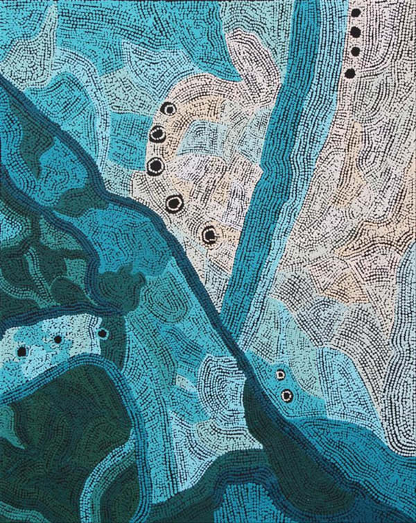 Raylene Walatinna Ngayuku Ngura (My Country), 2021 acrylic on linen 152 x 122 cm 59 7/8 x 48 1/8 in