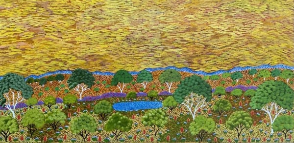 Selina Teece Pwerle My Country Antarrengeny, 2022 acrylic on linen 60 x 90 cm 23 5/8 x 35 3/8 in