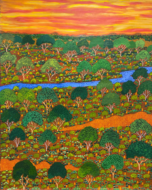 Selina Teece Pwerle Anterrengeny - My Country, 2022 acrylic on linen 150 x 120 cm 59 1/8 x 47 1/4 in