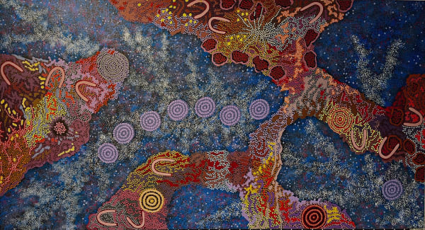 Gabriella Possum Nungurrayi Grandmother's Country , 2022 acrylic on canvas 201 x 109 cm