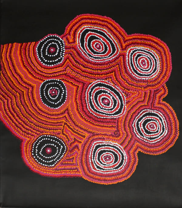 Jeanie Napangardi Lewis Mina Mina Jukurrpa (Mina Mina Dreaming), 2023 acrylic on linen 107 x 91 cm 42 1/8 x 35 7/8 in