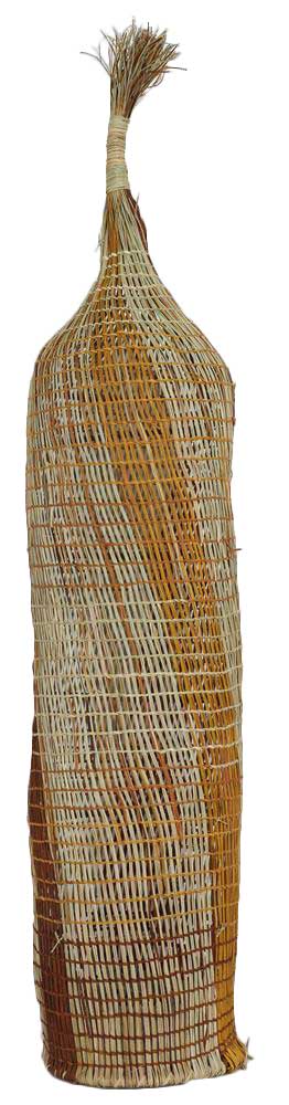 Maureen Ali An-gujechiya (Fish Trap), 2021 pandanus and bush cane with natural dyes 123 x 24 x 23 cm 48 3/8 x 9 1/2 x 9 1/8 in