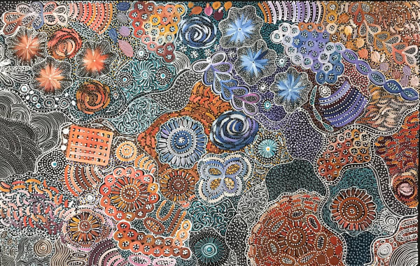 Janet Golder Kngwarreye Alhalkere - My Country, 2022 acrylic on linen 95 x 150 cm 37 3/8 x 59 in