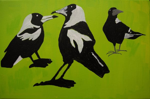 Jeffrey Lewis Jeffrey's Birds, 2023 acrylic on canvas 34 x 60 cm 13 3/8 x 23 5/8 in