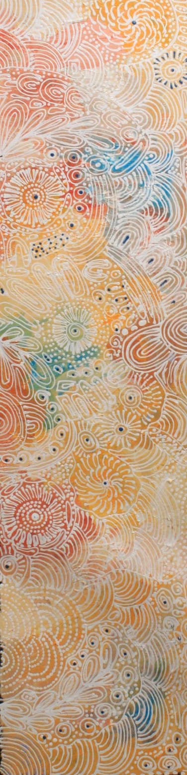 Janet Golder Kngwarreye Alhalkere- My Country, 2021 acrylic on linen 119 x 30 cm 46 7/8 x 11 3/4 in