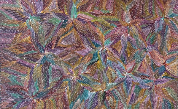 Bernadine Kemarre Bush Medicine Leaves, 2022 acrylic on linen 97 x 146 cm 38 1/4 x 57 1/2 in