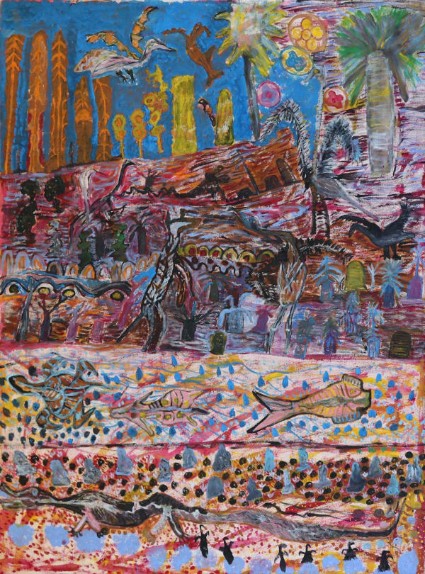 Janet Dreamer My Mother's Country - Old Flora Valley Station (Wungu), 2021 acrylic on canvas 120 x 90 cm 47 1/4 x 35 3/8 in