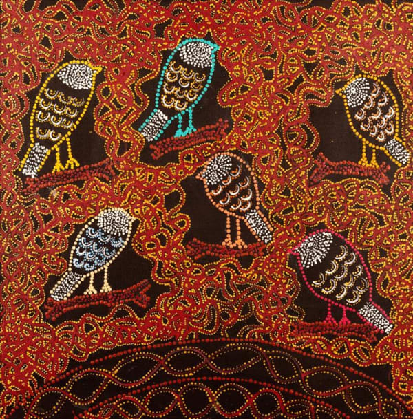 Geraldine Napangardi Granites Ngalyipi Jukurrpa (Snake Vine Dreaming) - Purturlu, 2020 acrylic on linen 61 x 61 cm 24 1/8 x 24 1/8 in