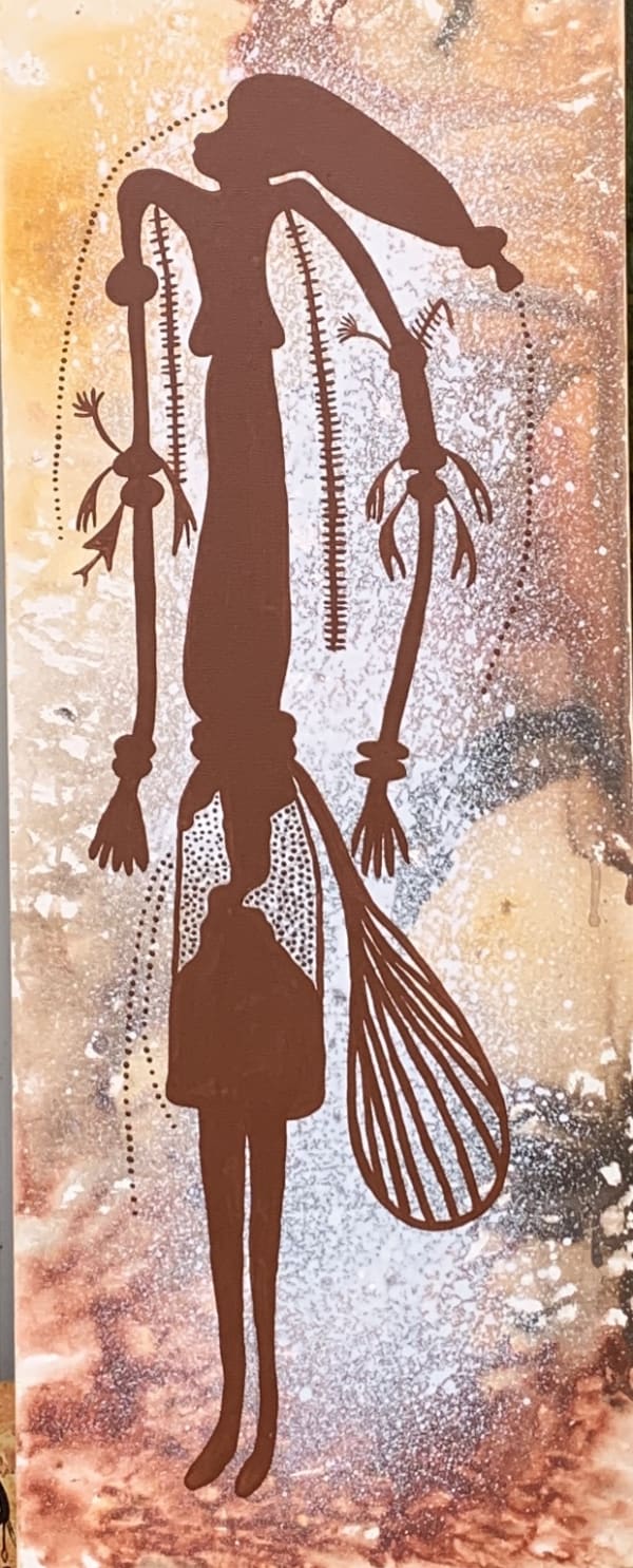 Leah Umbagai Untitled acrylic on canvas 101 x 40 cm 39 3/4 x 15 3/4 in