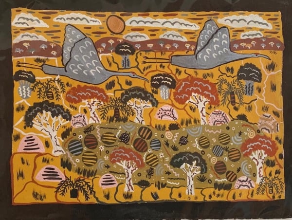 Betty Bundamurra, Two Brolgas and the flood, 2014