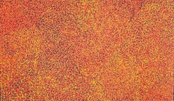 Jill Kelly Kemarre Ntange - Seeds, 2019 acrylic on linen 70 x 120 cm 27 1/2 x 47 1/4 in