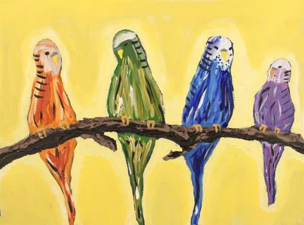 Cherylyn Napangardi Granites, Birds around Yuendumu, 2024