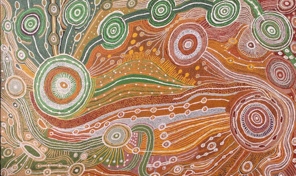 Atipalku Intjalki Tjukurpa Mulayangu, 2022 acrylic on linen 122 x 200 cm 48 x 78 3/4 in