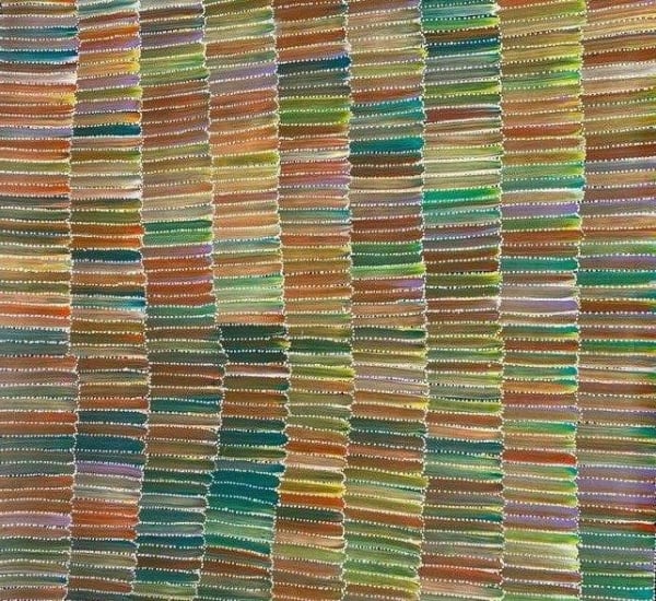 Jeannie Mills Pwerle Yam Dreaming, 2023 acrylic on linen 91 x 93 cm 35 3/8 x 36 5/8 in