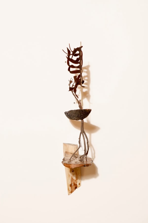 Dominic White Balanced Milky Way, 2019 timber, kelp, branches, resin, charcoal, mica 60 x 20 x 30 cm 23 5/8 x 7 7/8 x 11 3/4 in