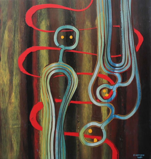 Fiona Omeenyo Connecting, 2022 acrylic on canvas 98 x 95 cm 38 5/8 x 37 3/8 in