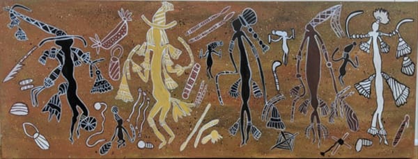 Betty Bundamurra Kira Kiros, 2018 natural ochre and pigments on canvas 45 x 120 cm 17 3/4 x 47 1/4 in