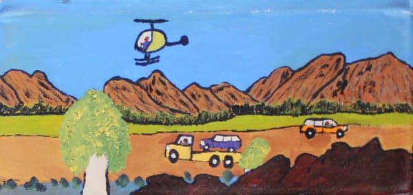 Billy Tjampitjinpa Kenda Untitled, 2005 acrylic on linen 20 x 46 cm 7 7/8 x 18 1/8 in