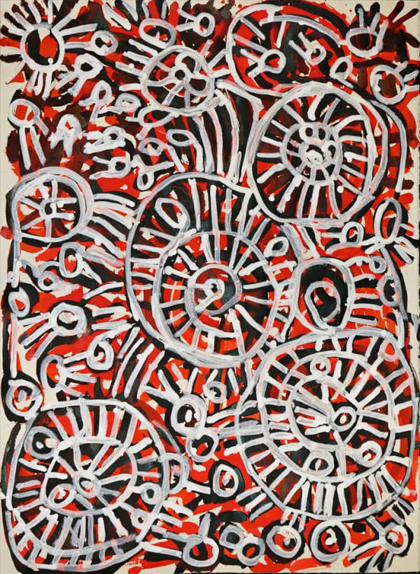 Imitjala Curley Ngayuku Ngura, Walytjitjata (My Country), 2017 ink on paper 76 x 57 cm 29 7/8 x 22 1/2 in