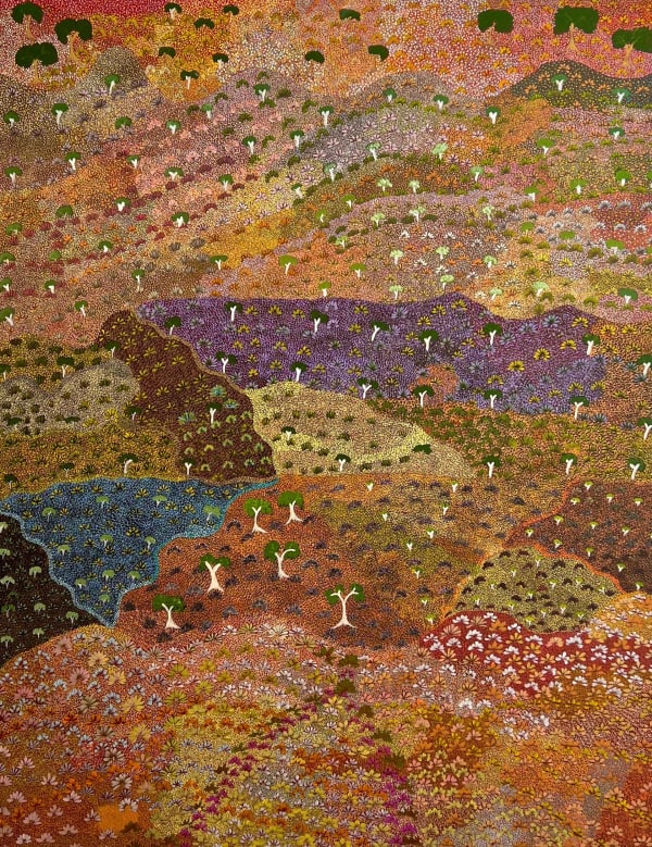 Colleen Ngwarreye Morton Women's Ceremony and Bush Medicine, 2024 acrylic on linen 152 x 122 cm 59 7/8 x 48 in