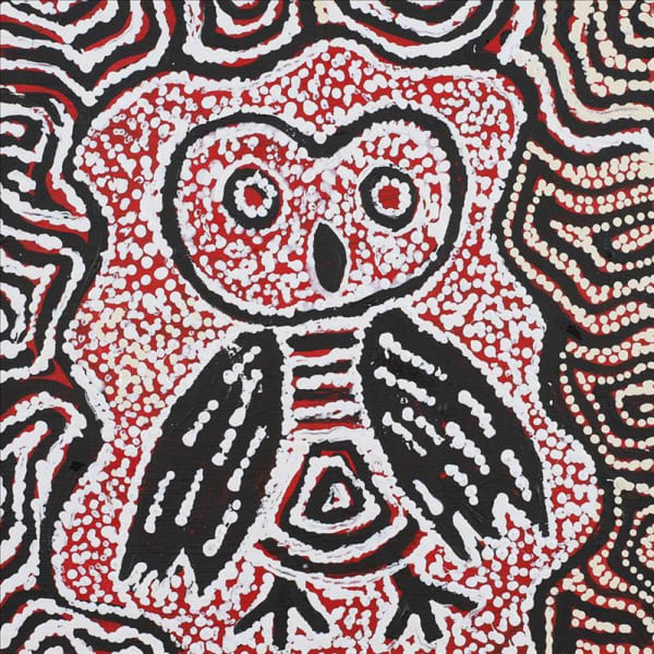 Juliette Nampijinpa Brown Jurlpu kuja kalu nyinami Yurntumu-wana (Birds that live around Yuendumu), 2020 acrylic on canvas 30 x 30 cm 11 3/4 x 11 3/4 in