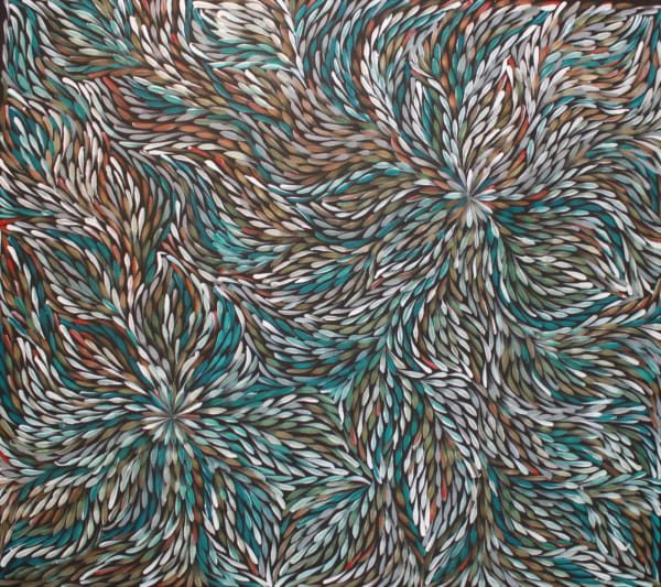 Janet Golder Kngwarreye, Ntyerrm - Bush Bean Leaves, 2022
