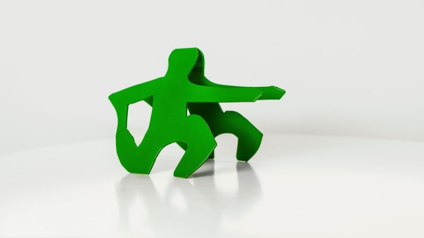 Charles Blackman Moving Never Stopping (Kneeling Figure), c.2008/2016 Bronze, Powder Coloured, (Mistletoe Green patina) 17.5 x 26 cm 6 7/8 x 10 1/4 in 3/9