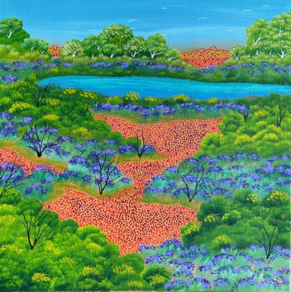 Selina Teece Pwerl My Father's Country, 2024 acrylic on canvas 45 x 45 cm