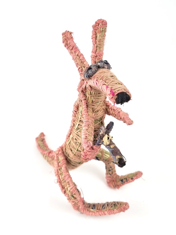 Rosalind Yiparti Malu (Kangaroo), 2022 tjanpi (grass), acrylic wool, raffia 32 x 15 x 35 cm 12 5/8 x 5 7/8 x 13 3/4 in