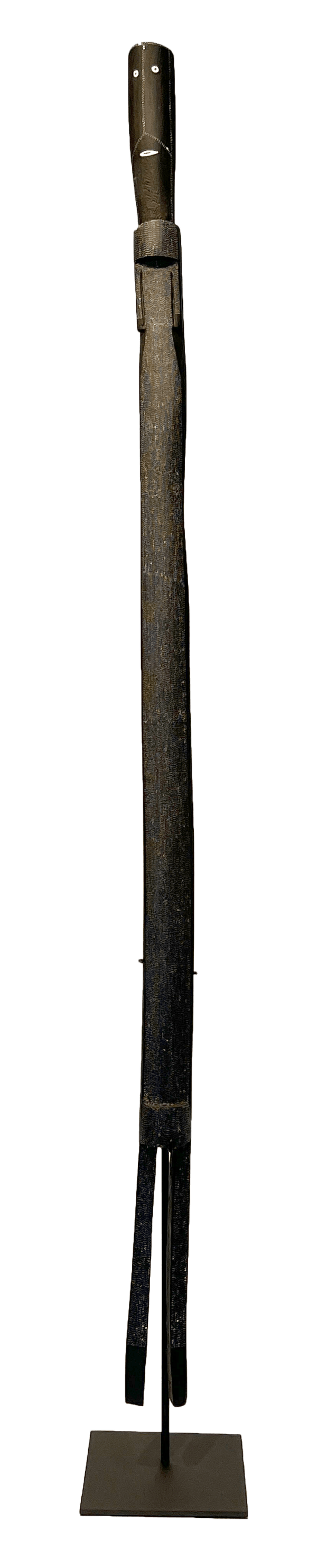 Samson Bonson Mimih Spirit, 2022 beach hibiscus with ochre pigment and PVA fixative 125 x 5 cm 49 1/4 x 2 in