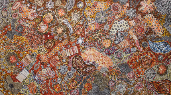 Janet Golder Kngwarreye Alhalkere- My Father's Country , 2020 acrylic on linen 110 x 200 cm 43 1/4 x 78 3/4 in