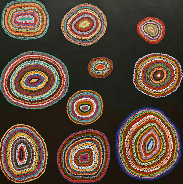 Samuel Miller Ngayuku Ngura, 2022 acrylic on canvas 122 x 122 cm 48 x 48 in