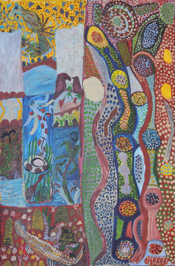 Janet Dreamer Walkabout (white gums and little birds at Fox River), 2018 acrylic on canvas 90 x 60 cm 35 3/8 x 23 5/8 in