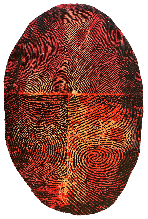 Dominic White Imprinted Land 4, 2020 unique state intaglio & relief print on paper (framed) 68 x 45 cm (image size) 26 3/4 x 17 3/4 in
