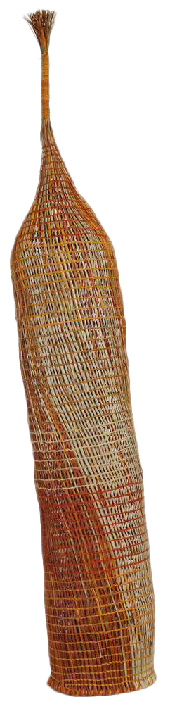 Maureen Ali An-gujechiya (Fish Trap), 2021 pandanus and bush cane with natural dyes 156 x 27 x 27 cm 61 3/8 x 10 5/8 x 10 5/8 in