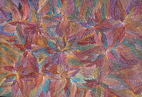 Bernadine Kemarre Bush Medicine Leaves, 2022 acrylic on linen 87 x 126 cm 34 1/4 x 49 5/8 in