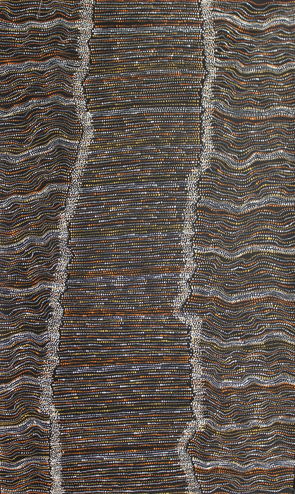 Chantelle Nampijinpa Robertson Ngapa Jukurrpa (Water Dreaming) - Puyurru, 2023 acrylic on linen 152 x 91 cm 59 7/8 x 35 7/8 in