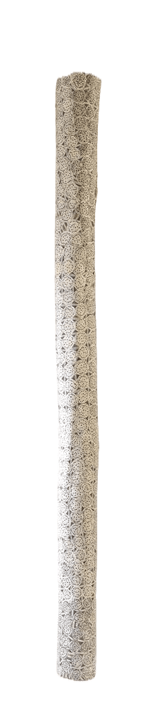 Merrkiyawuy #2 Munuŋgurr Dhatam (lilies) , 2024 ochres on stringybark hollow log 214 x 19 x 19 cm