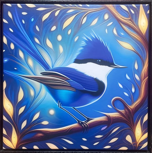 Mark Brown Superb Fairy Wren, 2024 Digital print on canvas 63 x 63 cm 24 3/4 x 24 3/4 in