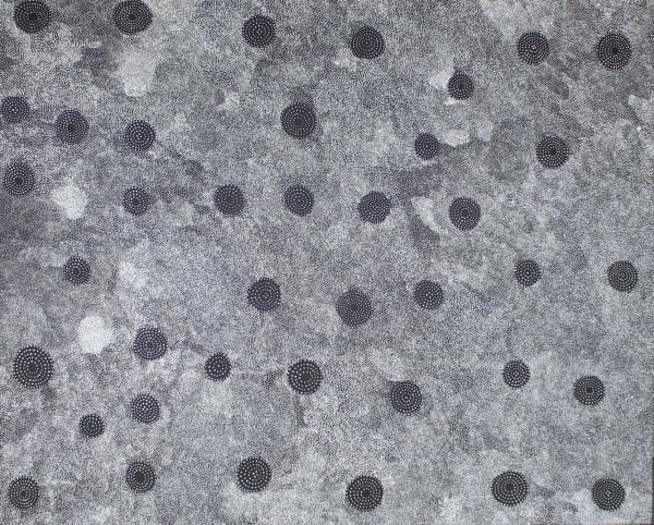 Janie Petyarre Morgan Bush Orange, 2020 acrylic on linen 120 x 150 cm 47 1/4 x 59 in