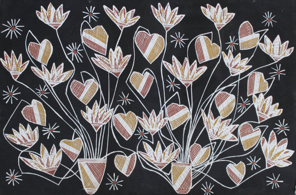 Elaine Naroldol Mandem (Water Lily), 2021 ochre on paper (framed) 41 x 61 cm 16 1/8 x 24 1/8 in