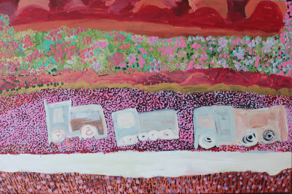 Helen Dale Samson Kumpupirntily (Kumpupintily, Lake Disappointment), 2020 acrylic on canvas 61 x 91 cm 24 1/8 x 35 7/8 in