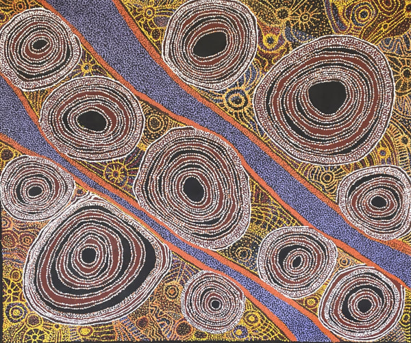 Rene Kulitja Kungkarangkalpa - The Seven Sisters, 2021 acrylic on canvas 147 x 177 cm 57 7/8 x 69 3/4 in