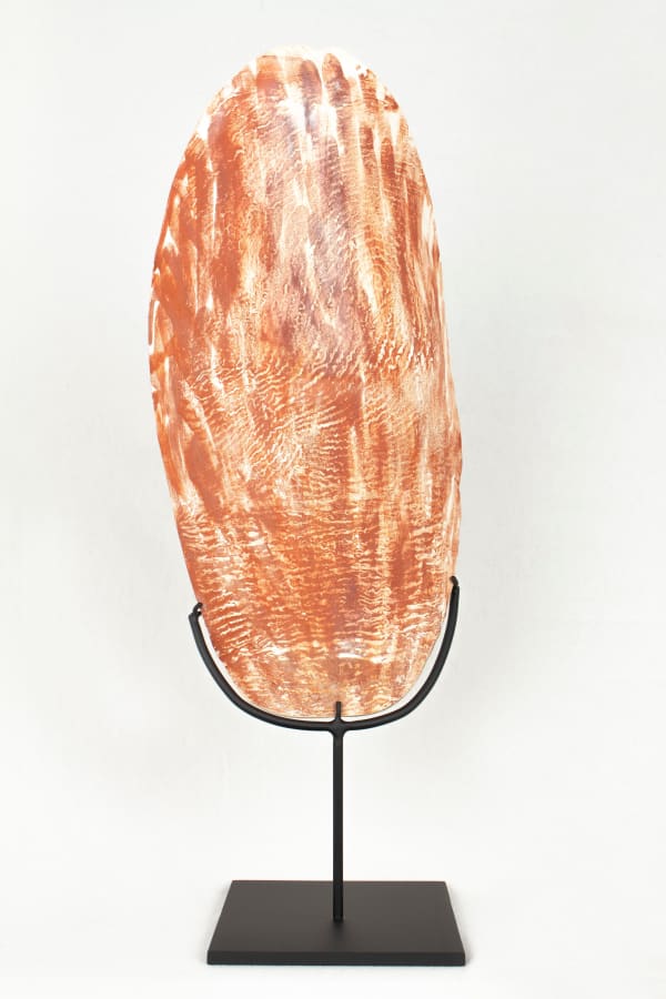 Dominic White Identity, 2015 ceramic and ochre 42 x 20 x 8 cm (55 x 20 x 15 cm mounted) 16 1/2 x 7 7/8 x 3 1/8 in