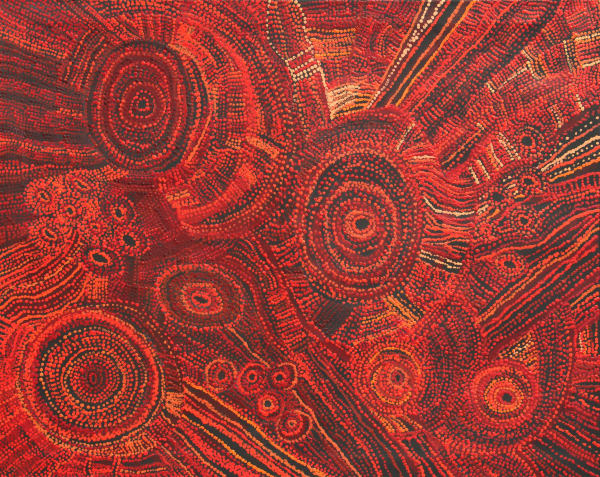 Priscilla Singer Ngura (Country), 2021 acrylic on linen 122 x 152 cm 48 1/8 x 59 7/8 in