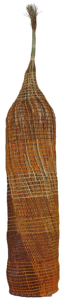Maureen Ali An-gujechiya (Fish Trap), 2021 pandanus and bush cane with natural dyes 155 x 26 x 25 cm 61 1/8 x 10 1/4 x 9 7/8 in