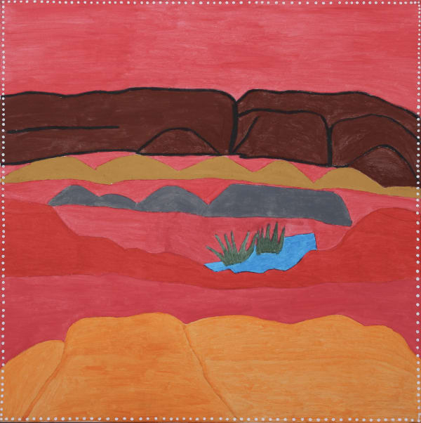 Evelyn Malgil Winiper Springs, 2021 acrylic and ochre on canvas 100 x 100 cm 39 3/8 x 39 3/8 in
