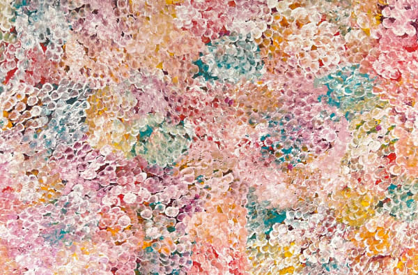 Belinda Golder Kngwarreye Bush Yam Flowers, 2022 acrylic on linen 96 x 147 cm 37 3/4 x 57 7/8 in