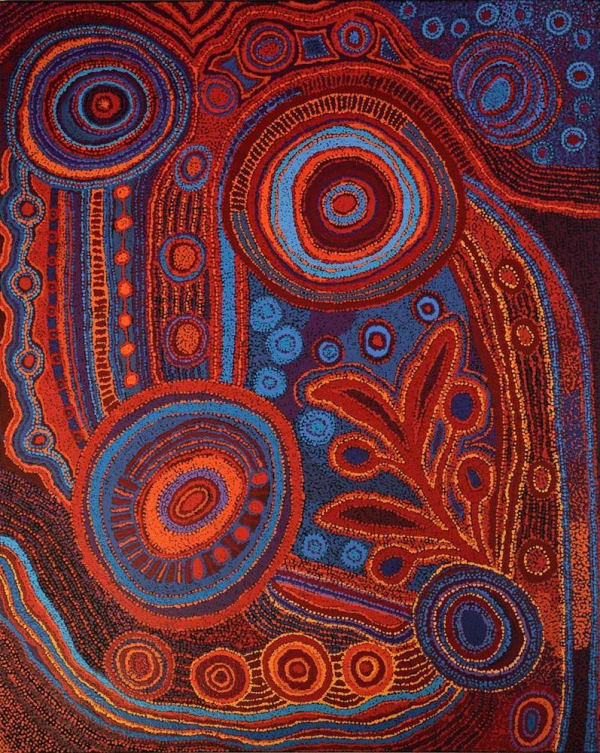 Tjunkaya Tapaya & Alison Munti Riley Kutungu Tjukurrpa, 2018 acrylic on linen 153 x 123 cm 60 1/4 x 48 3/8 in